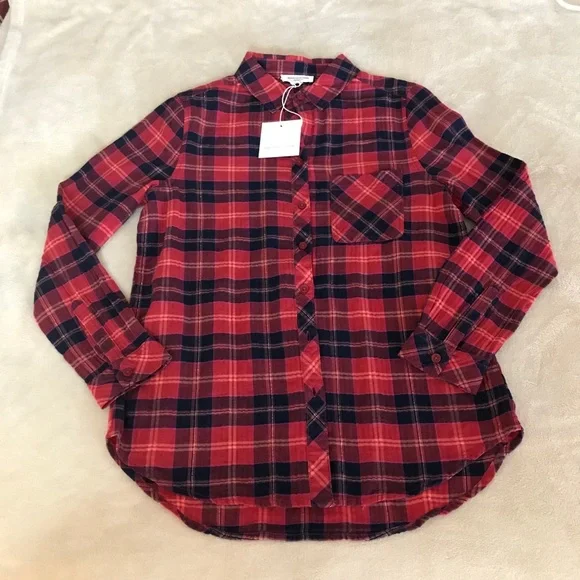 BeachLunchLounge Plaid Button-Up Top - Size S - Picture 4 of 9